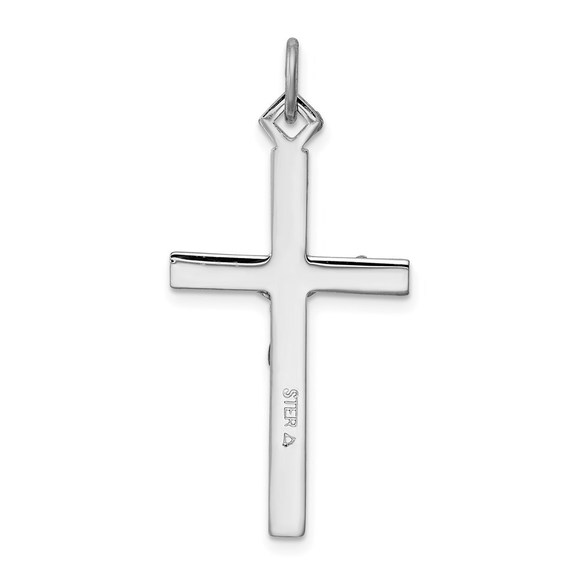 Million Charms 925 Sterling Silver Rhodium-plated Crucifix Pendant - Picture 3 of 4